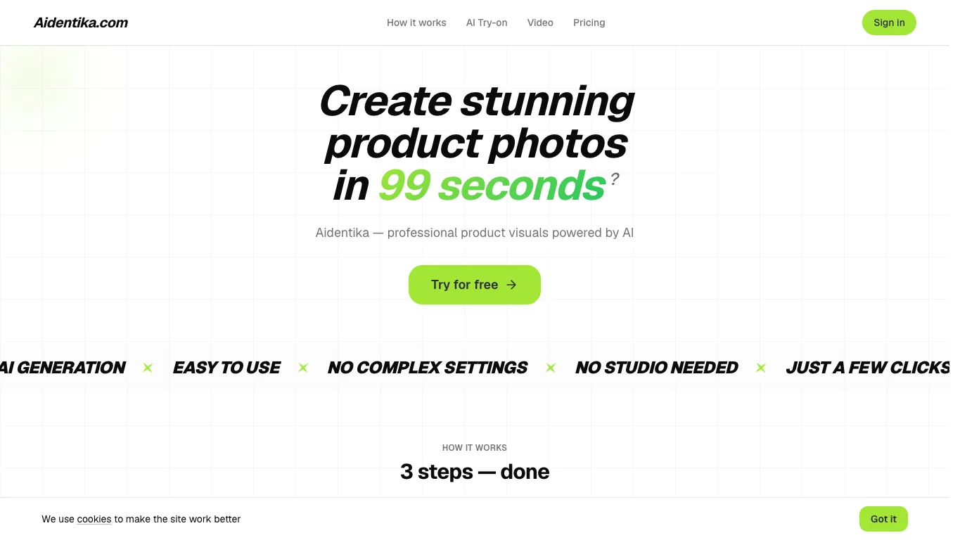Aidentika website homepage screenshot