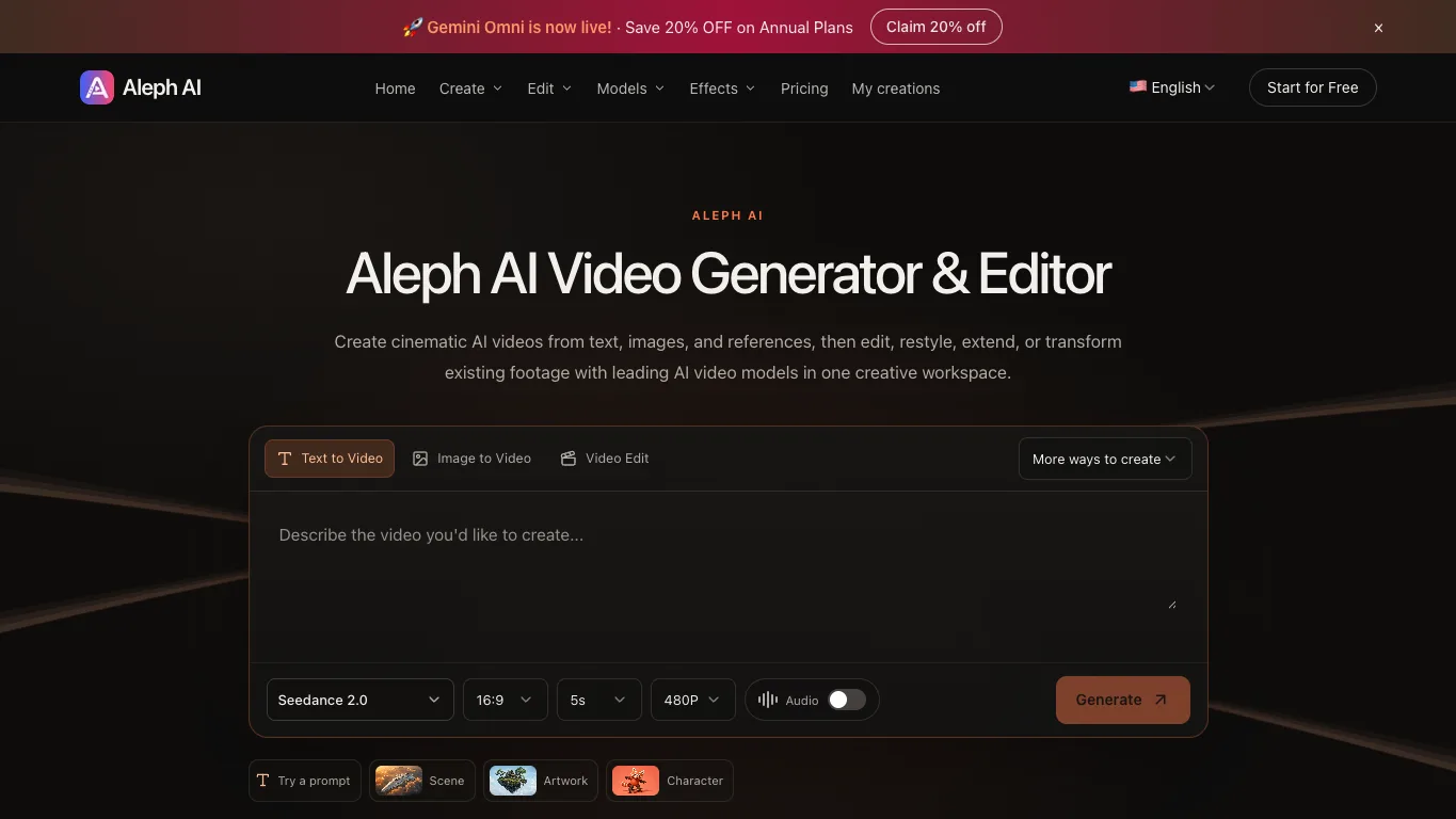 Aleph AI official homepage screenshot