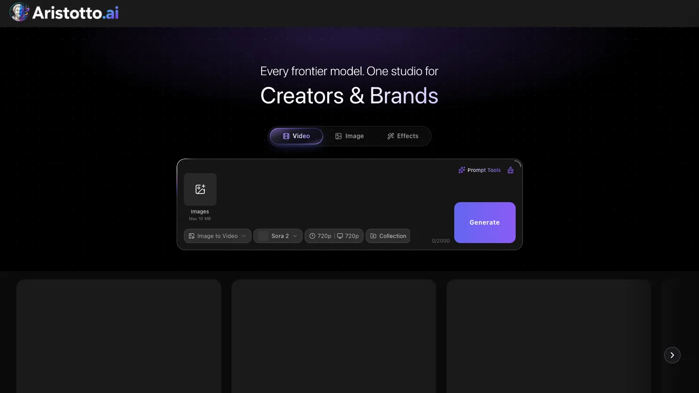 Aristotto AI official homepage screenshot