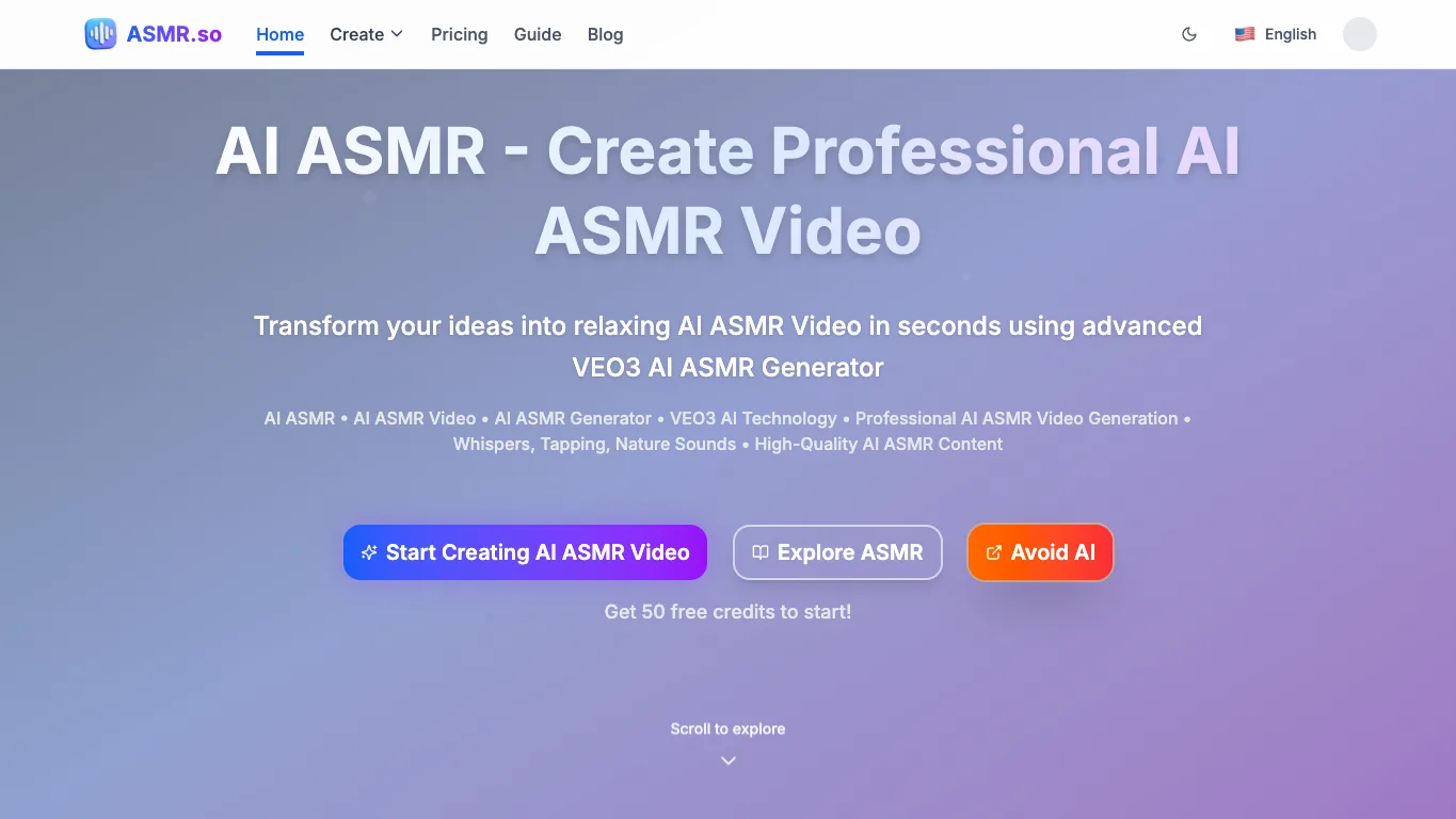 ASMR.so official homepage screenshot