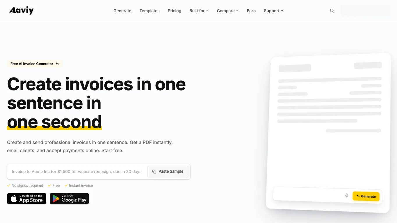 Aviy official homepage screenshot