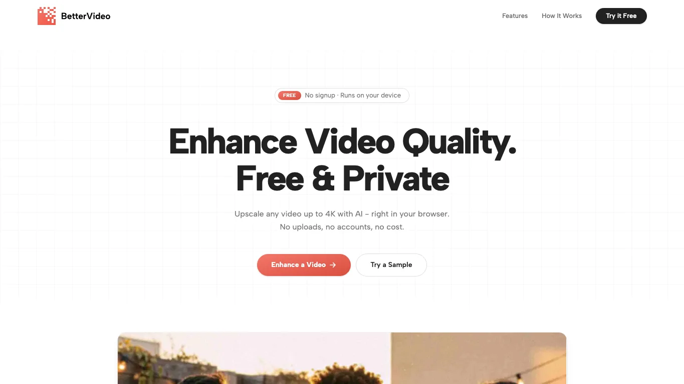 BetterVideo AI official homepage screenshot