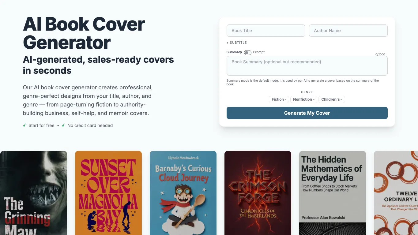 BeYourCover official homepage screenshot