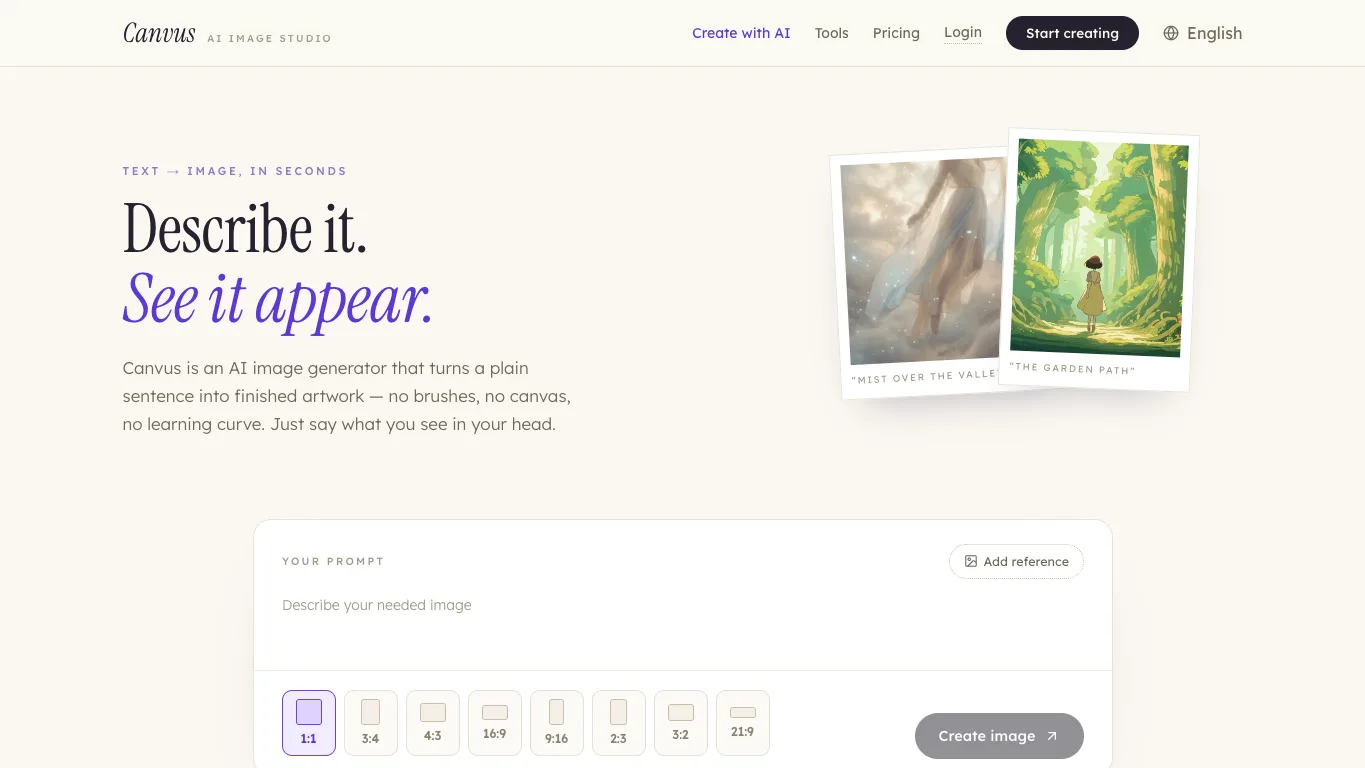Canvus.ai official homepage screenshot