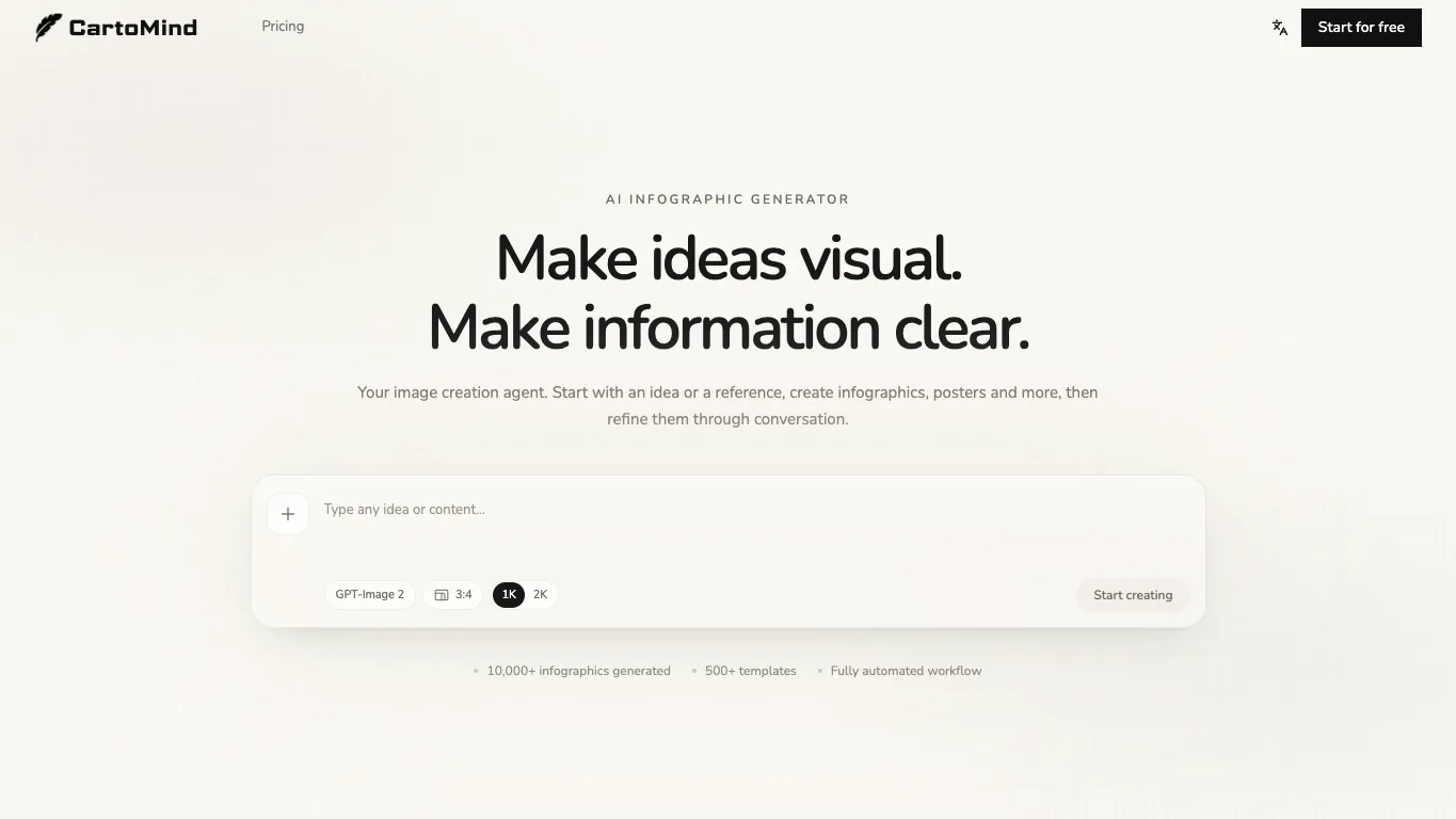 CartoMind official homepage screenshot