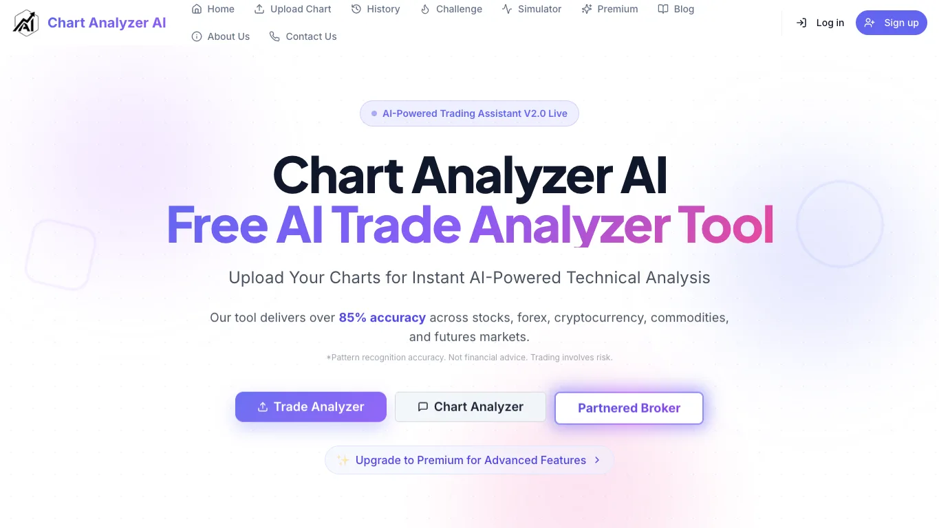 Chart Analyzer AI official homepage screenshot