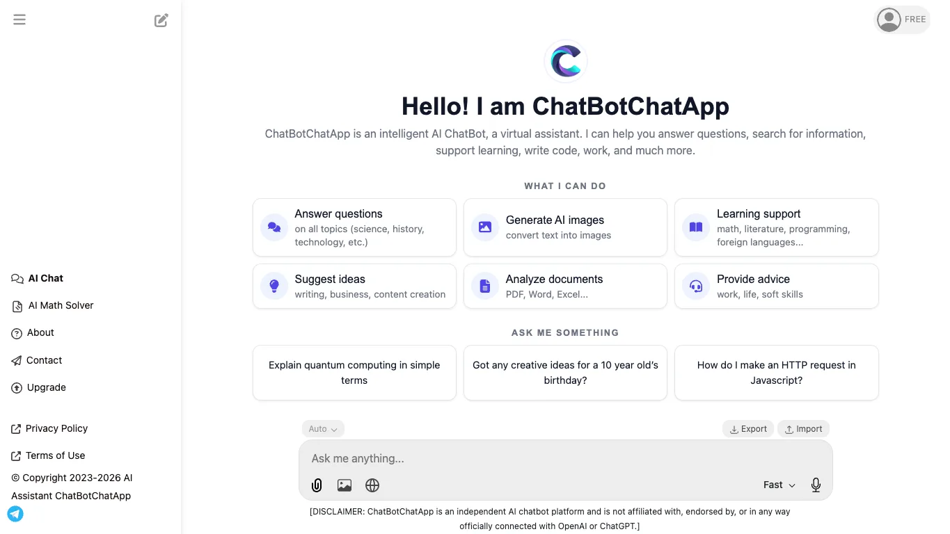 Smart AI Assistant official homepage screenshot