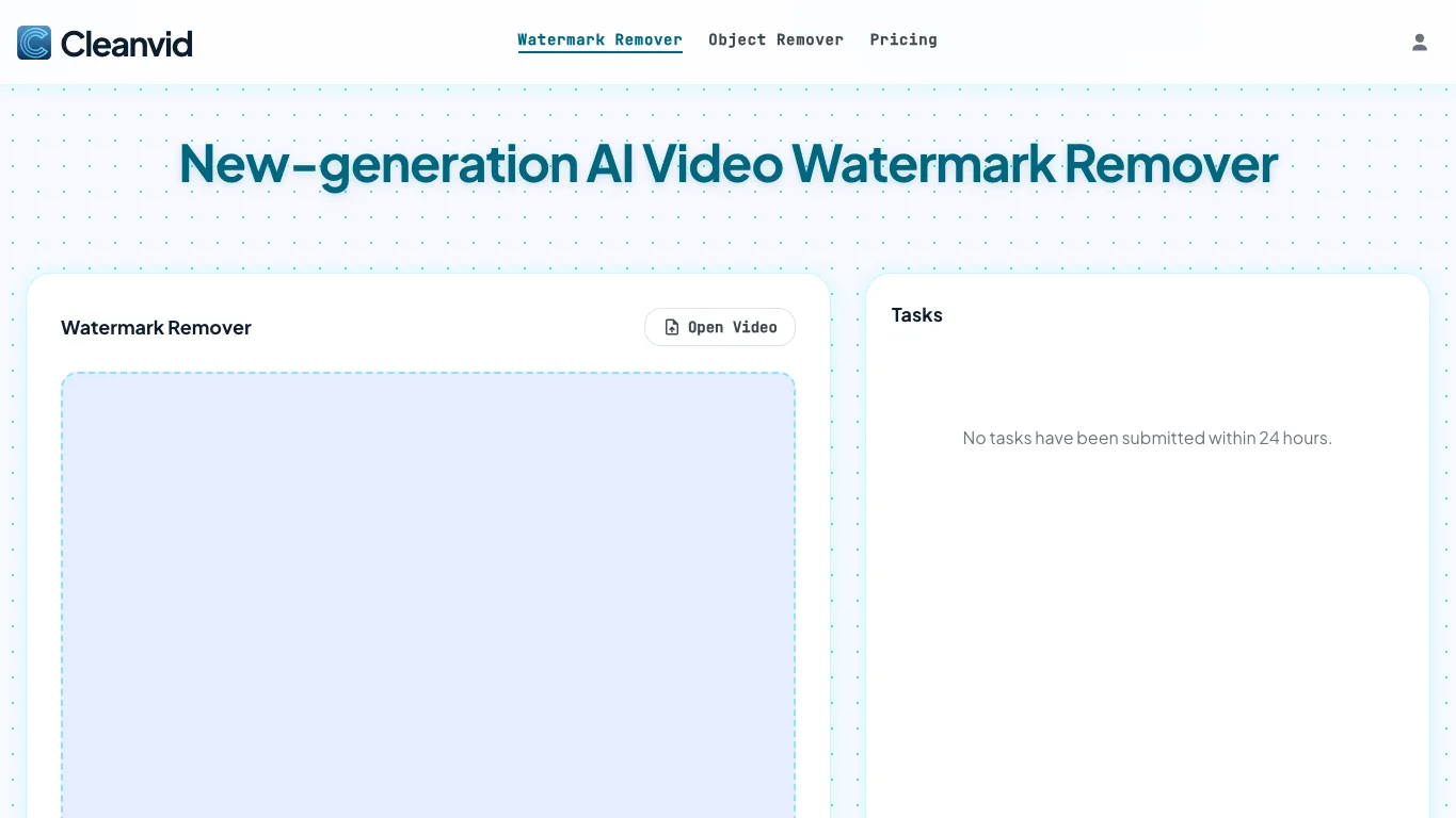 CleanVid official homepage screenshot