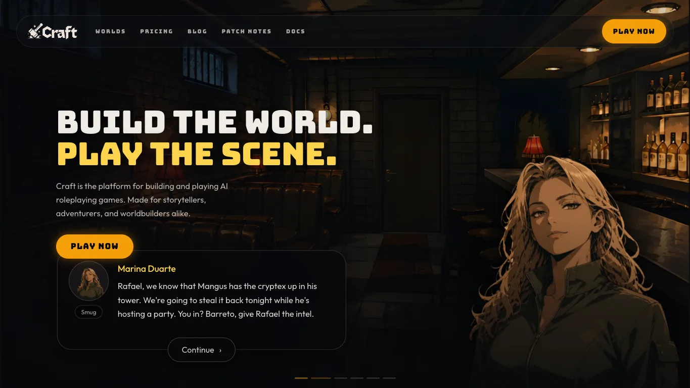 Craft official homepage screenshot