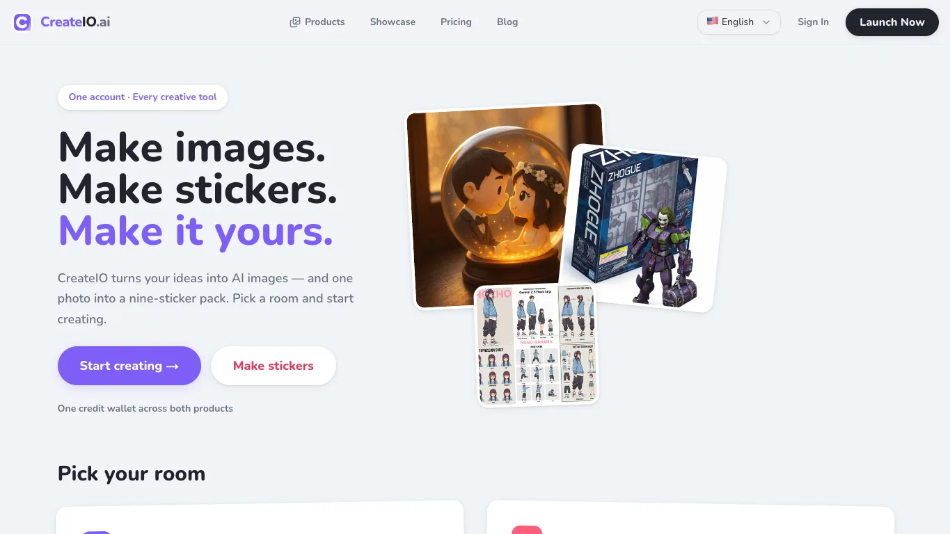 CreateIO.ai official homepage screenshot