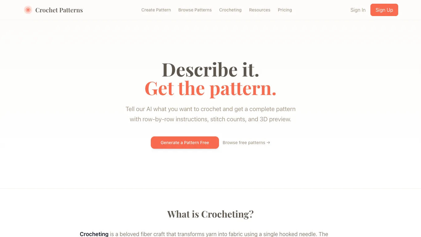 Crocheting Made Easy official homepage screenshot