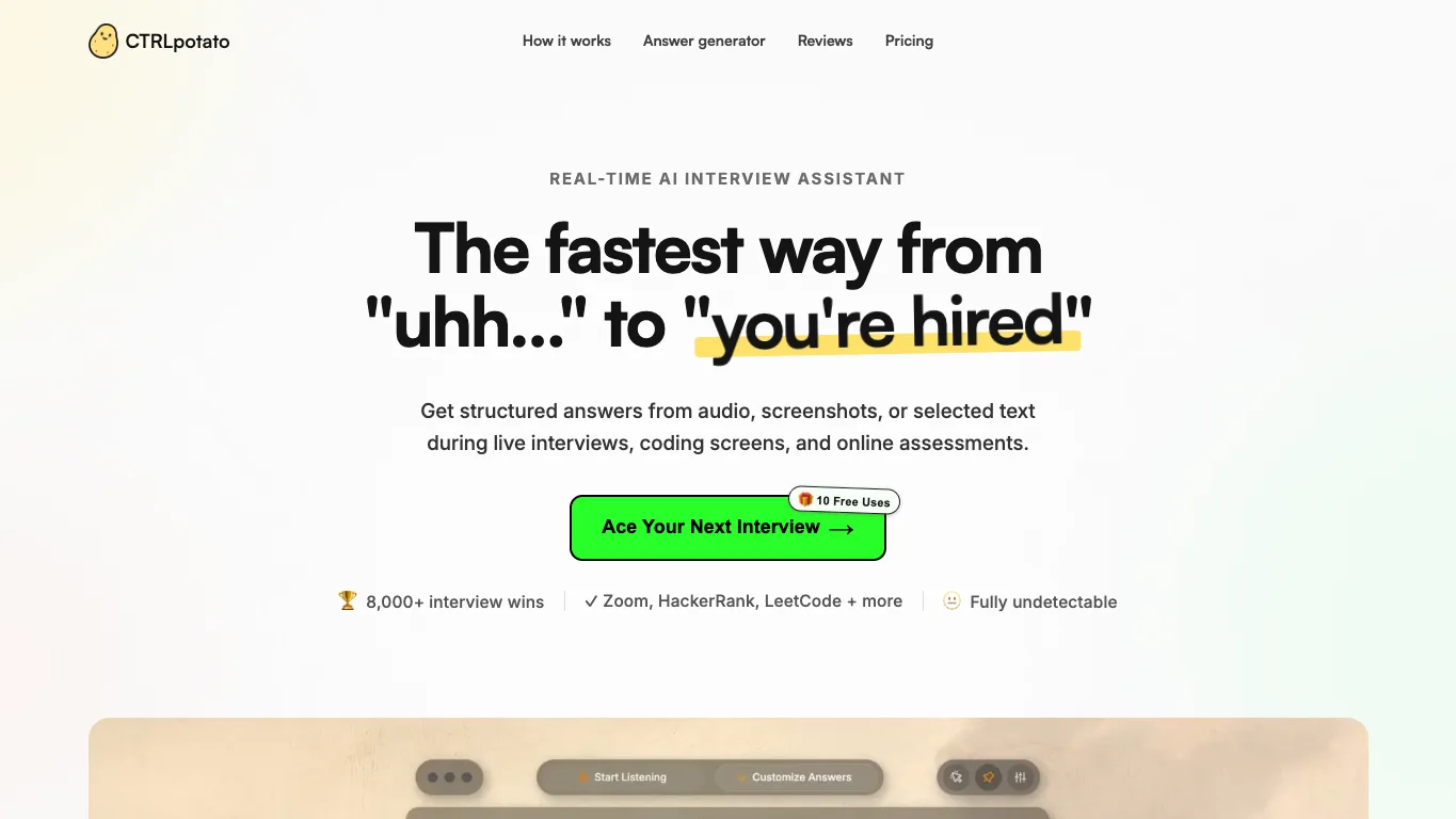 CTRLpotato official homepage screenshot