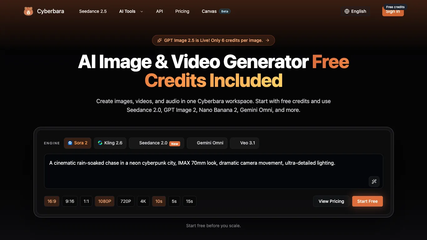 Cyberbara official homepage screenshot