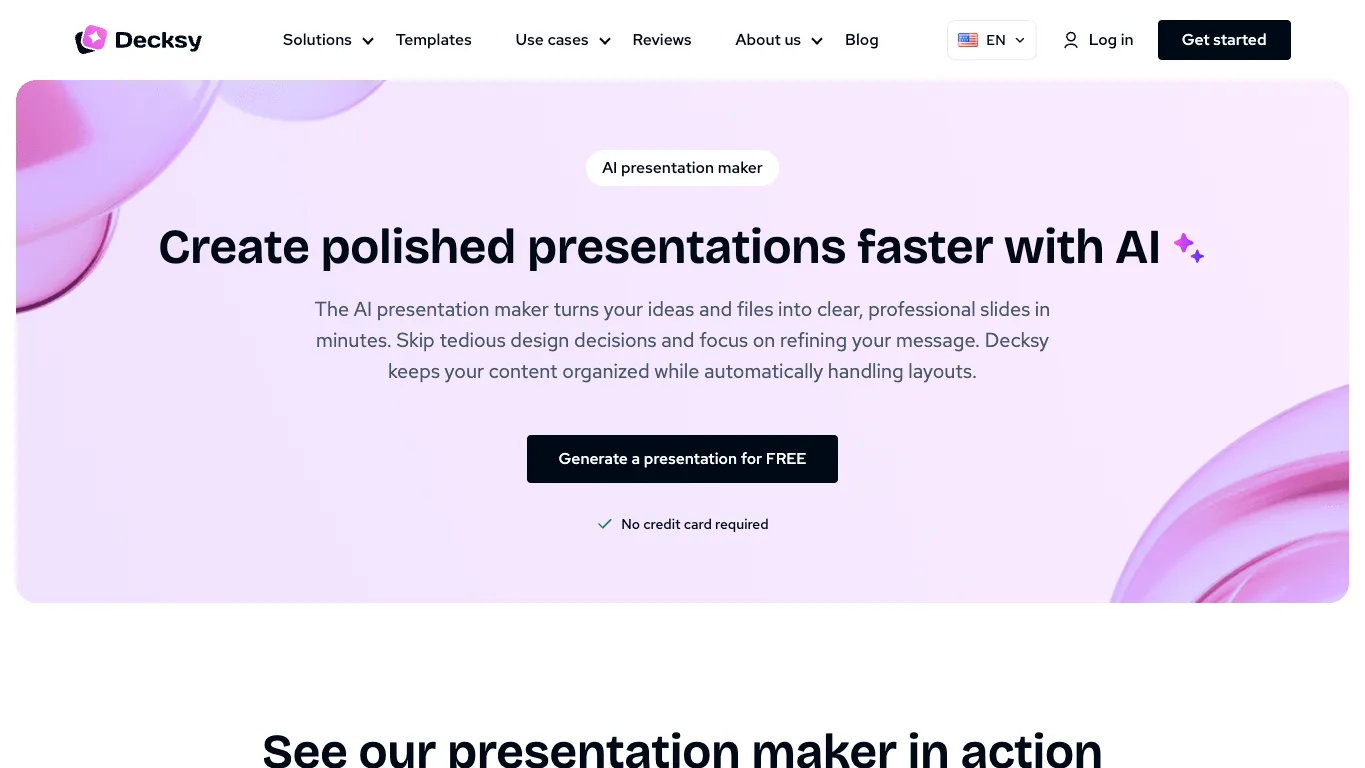Decksy AI official homepage screenshot