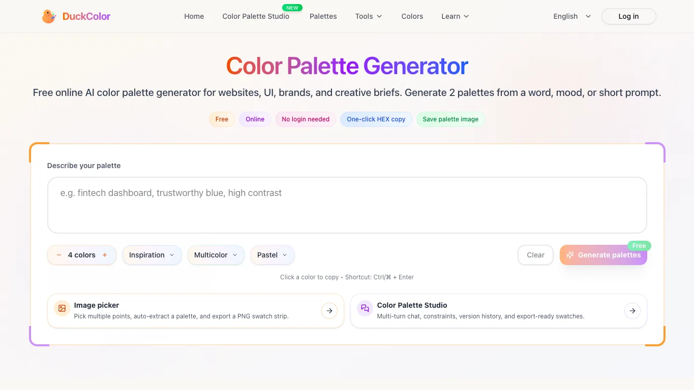 DuckColor official homepage screenshot