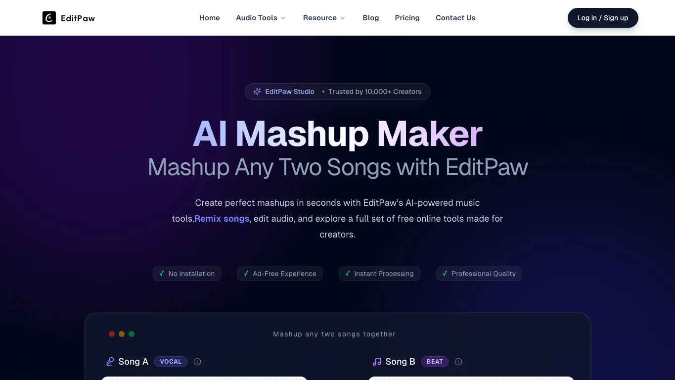EditPaw official homepage screenshot