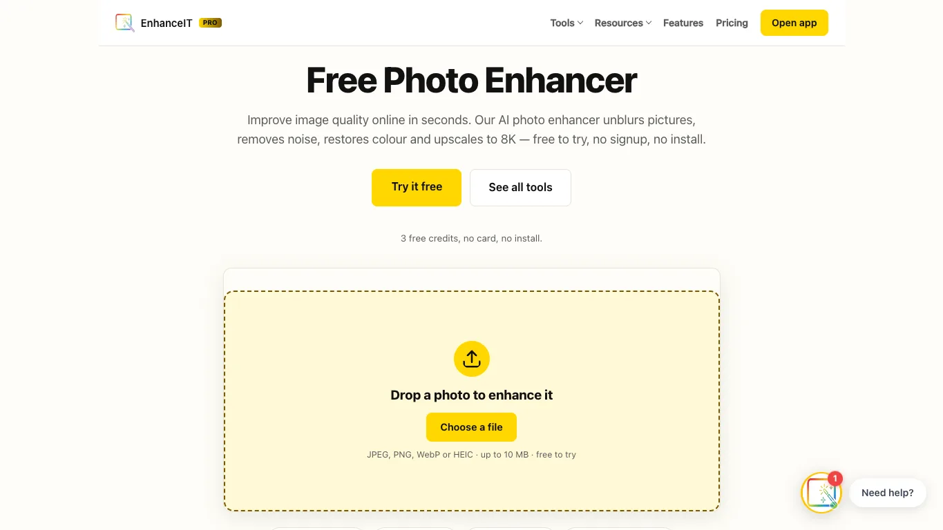 EnhanceIt official homepage screenshot