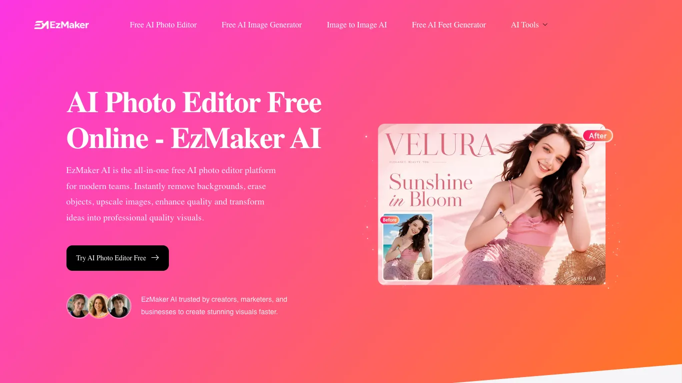 EzMaker AI official homepage screenshot