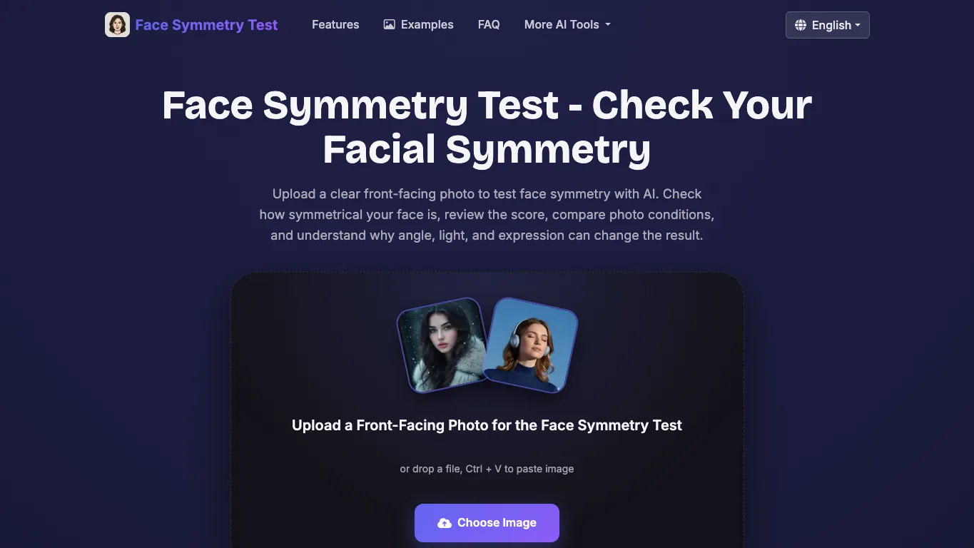 Face Symmetry Test official homepage screenshot