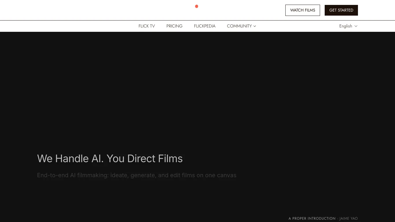 Flick official homepage screenshot