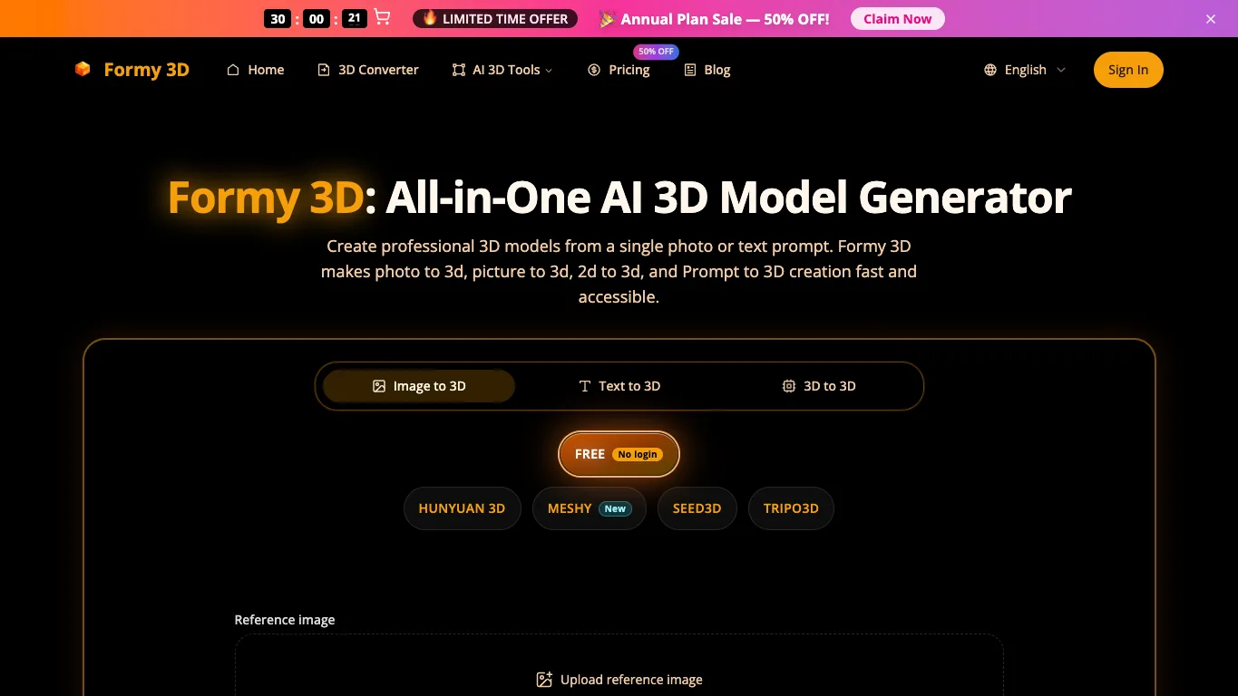 Formy 3D official homepage screenshot