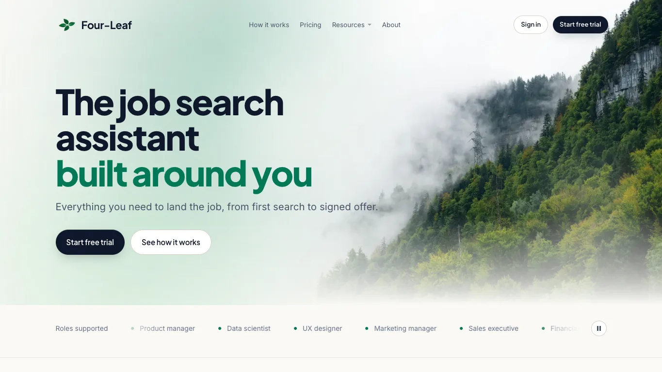 Four-Leaf official homepage screenshot