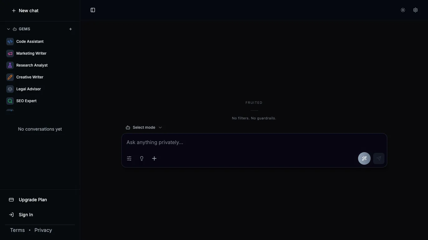 Fruited AI official homepage screenshot