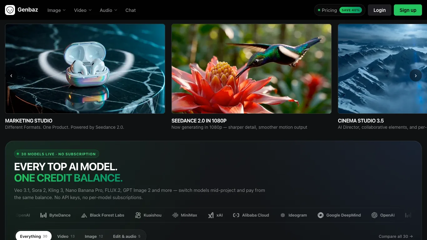 Genbaz official homepage screenshot