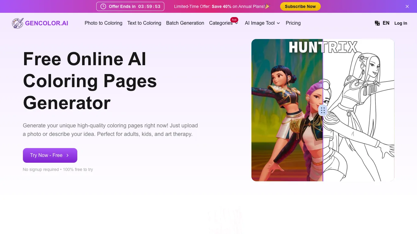 GenColor AI official homepage screenshot