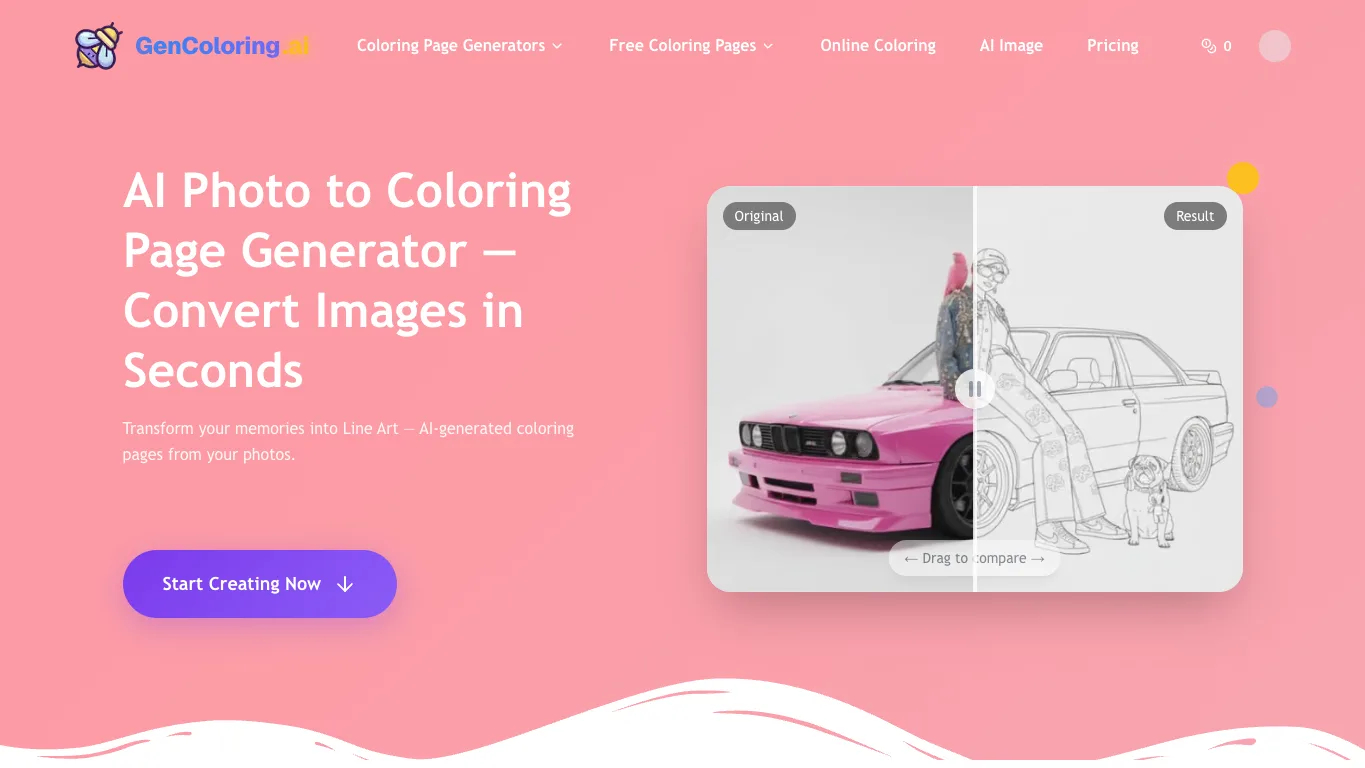 GenColoring official homepage screenshot