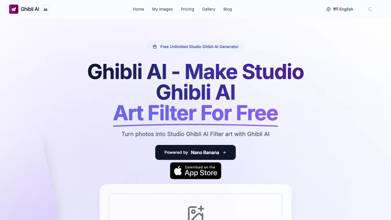 Ghibli AI official homepage screenshot