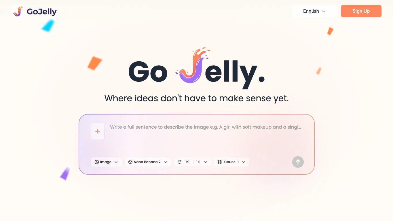 GoJelly official homepage screenshot