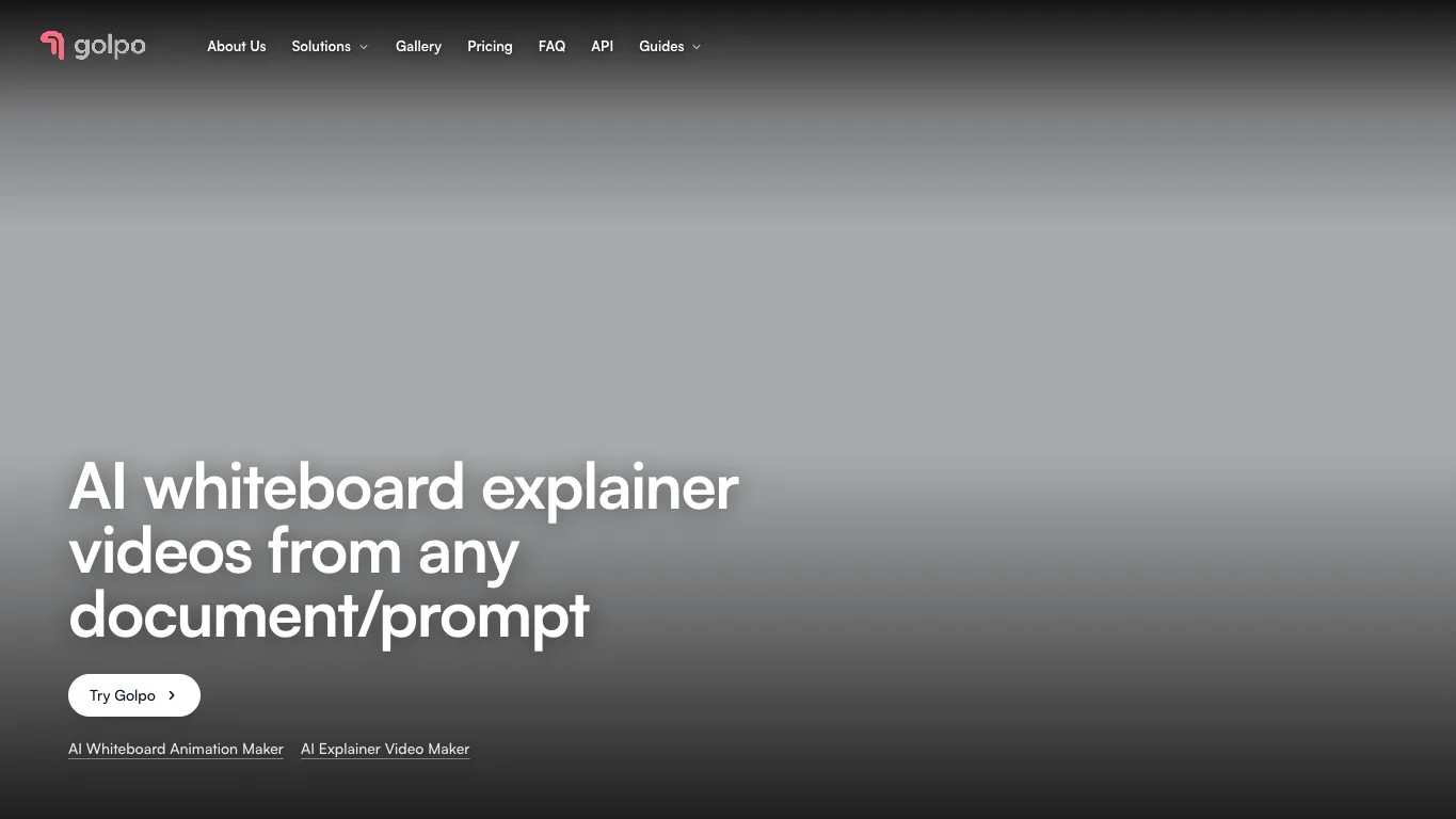 Golpo AI official homepage screenshot