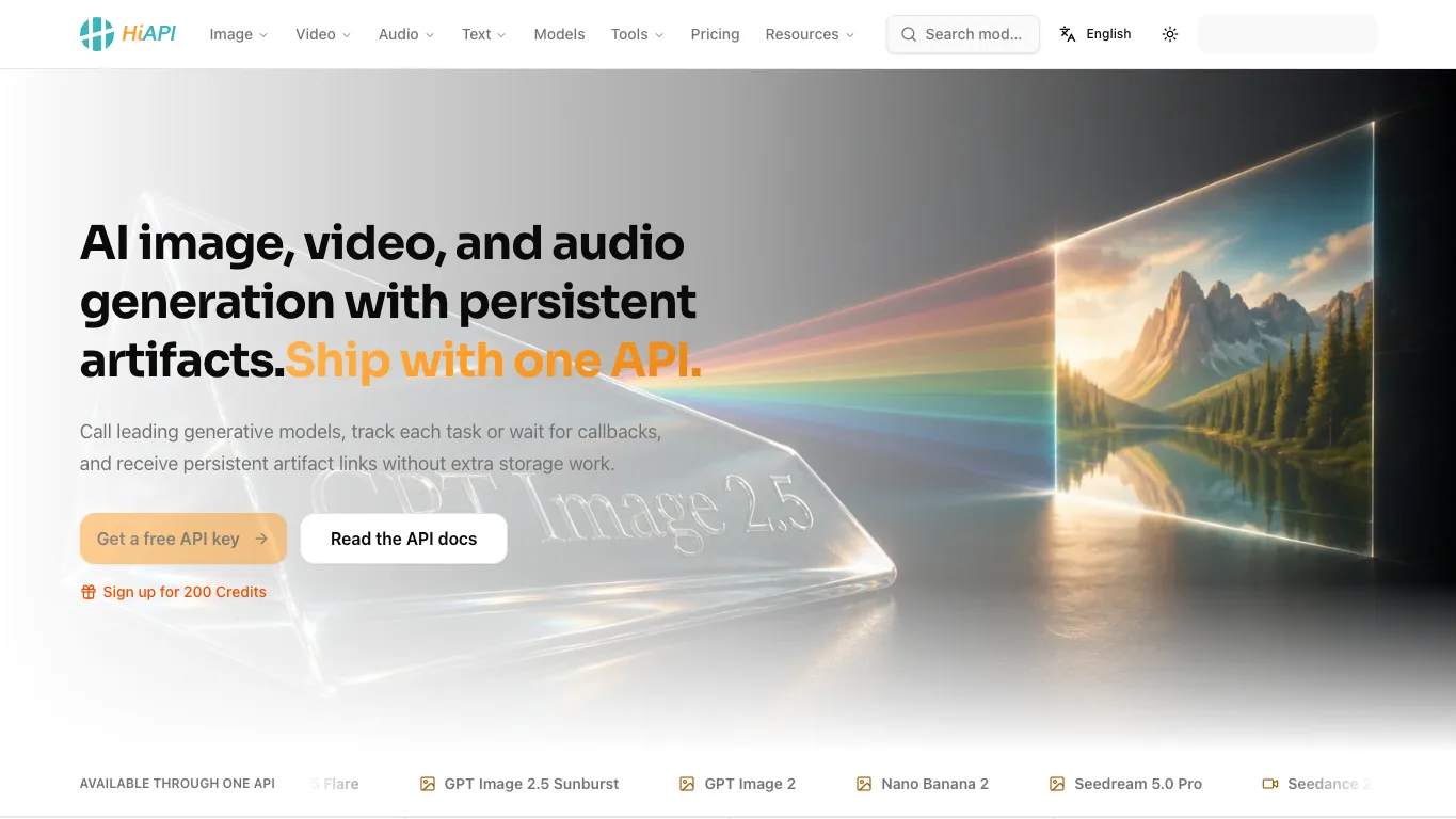 hiapi official homepage screenshot
