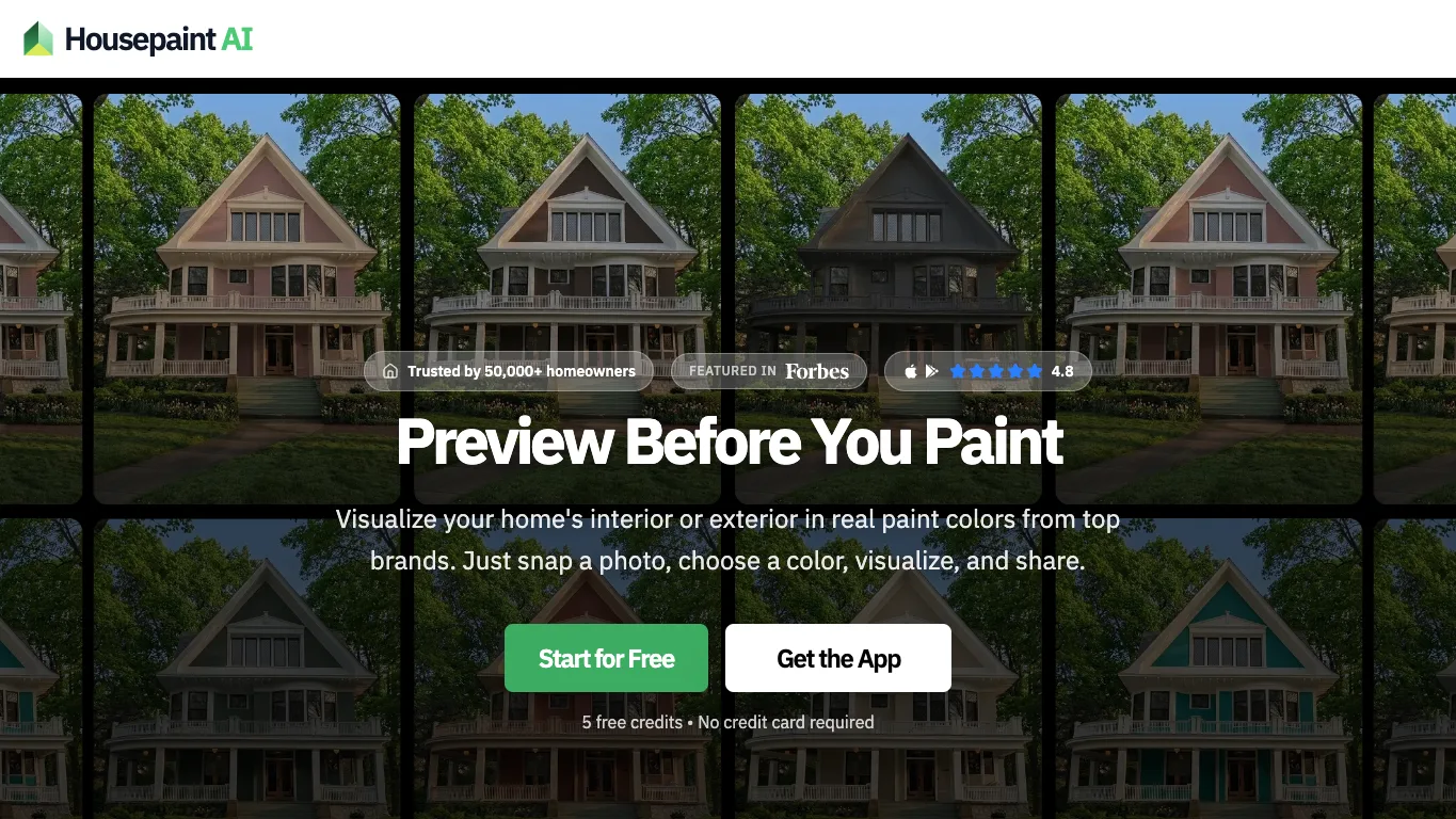 Housepaint AI official homepage screenshot