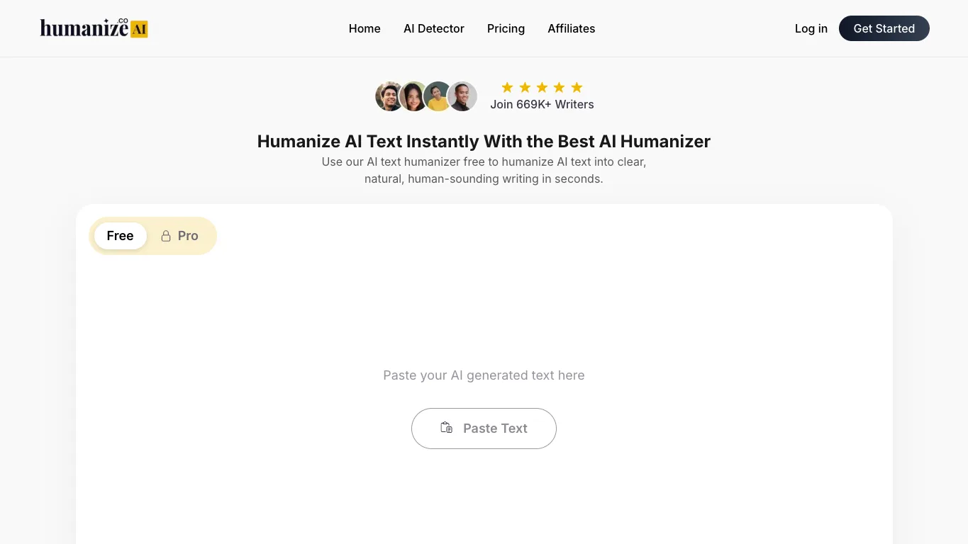 AI Humanizer official homepage screenshot