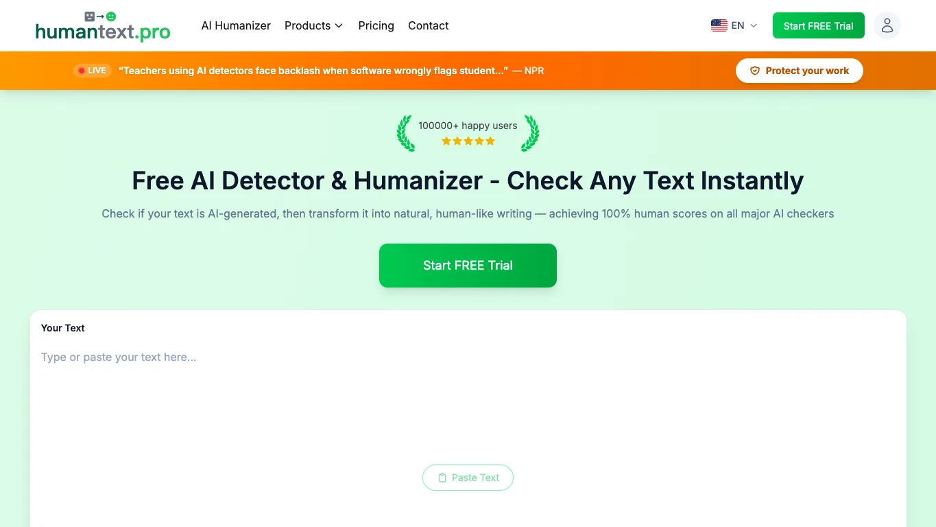 humantext.pro official homepage screenshot