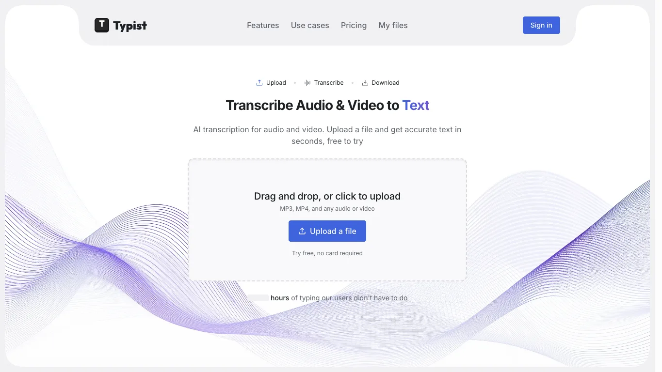 Typist official homepage screenshot