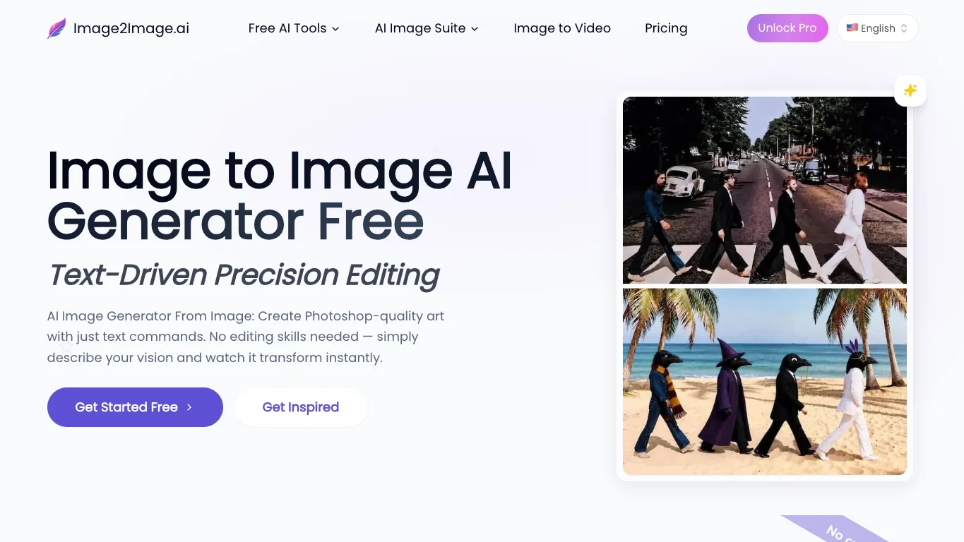 Image to Image AI official homepage screenshot