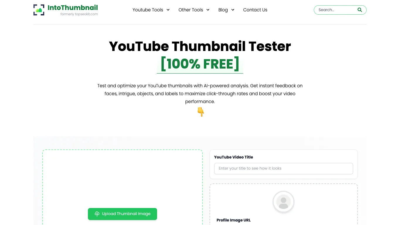 IntoThumbnail official homepage screenshot