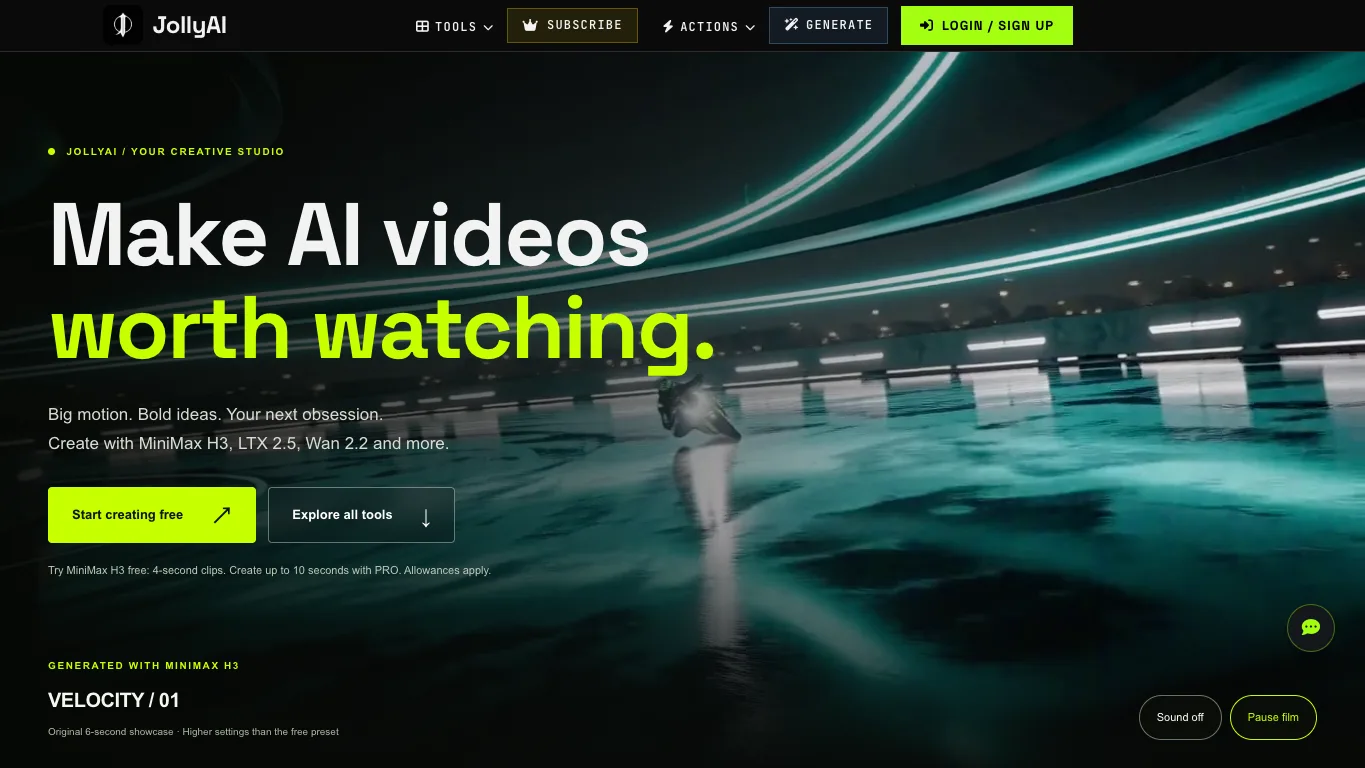 JollyAI official homepage screenshot