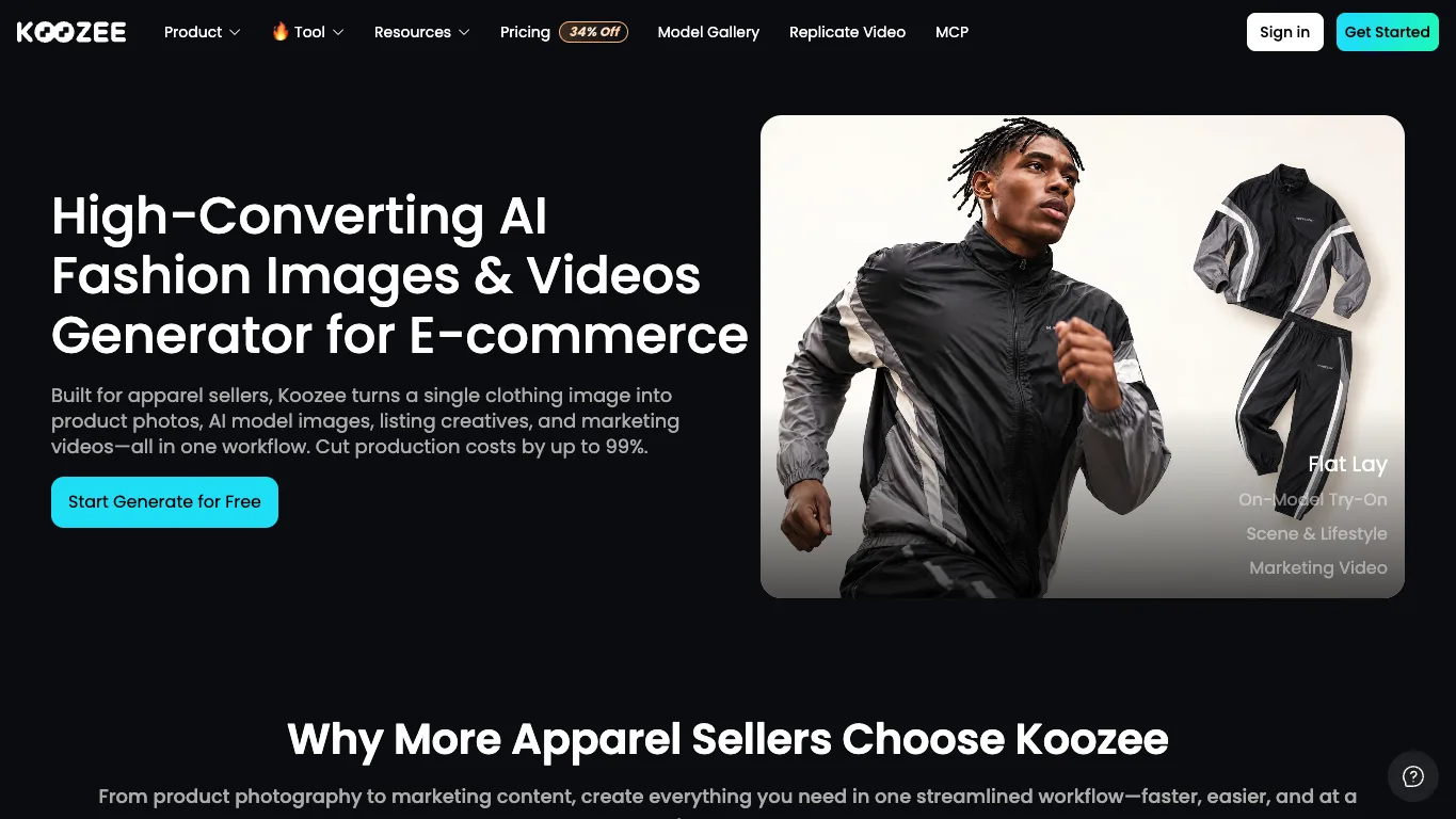 Koozee official homepage screenshot