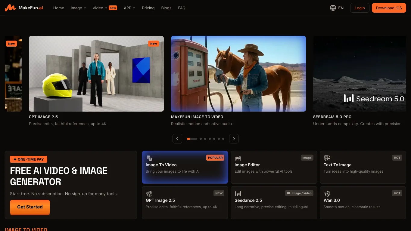Makefun AI official homepage screenshot