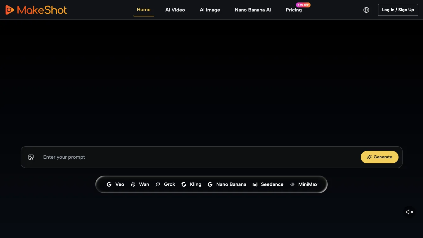 MakeShot official homepage screenshot