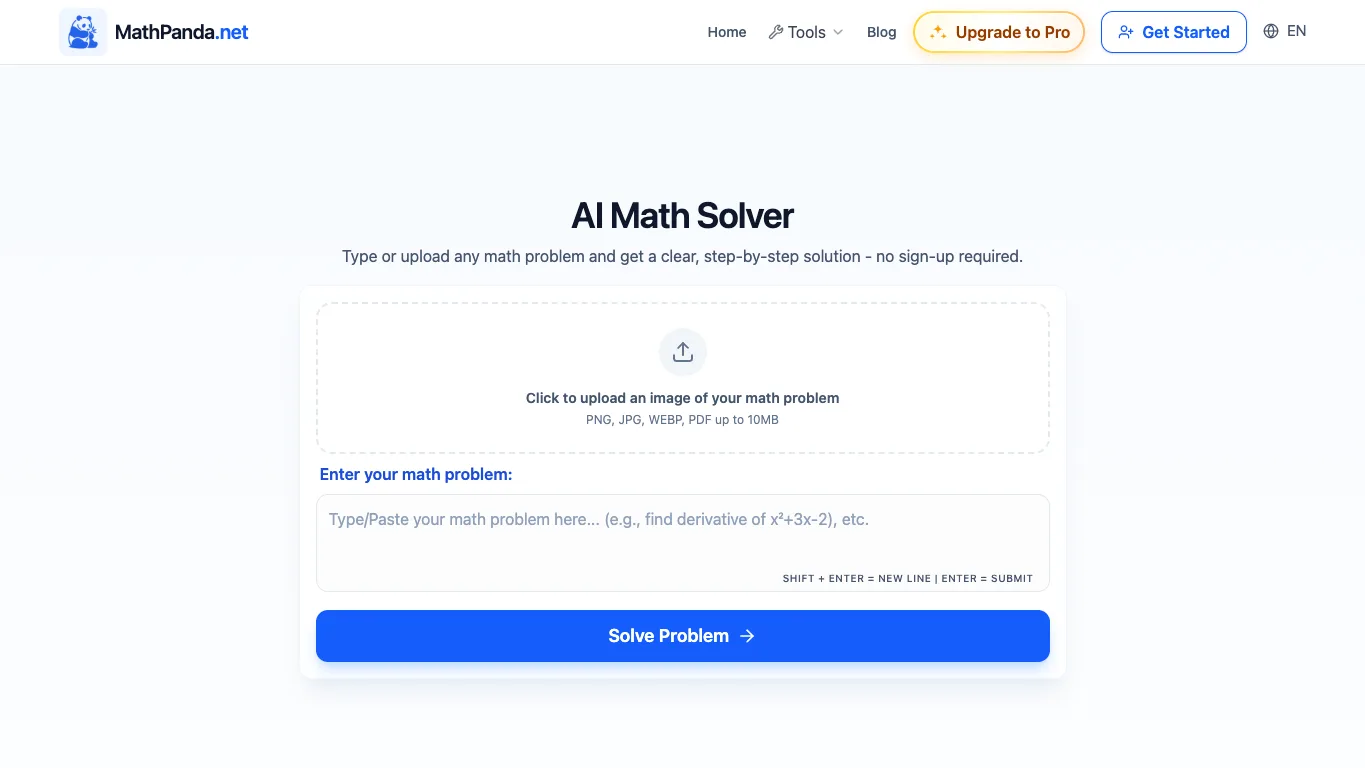 MathPanda official homepage screenshot