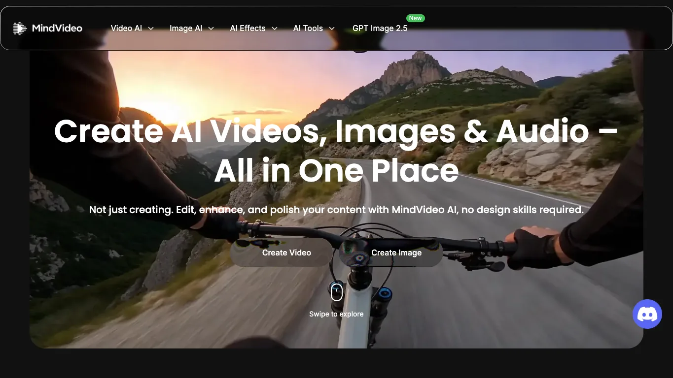 MindVideo AI official homepage screenshot