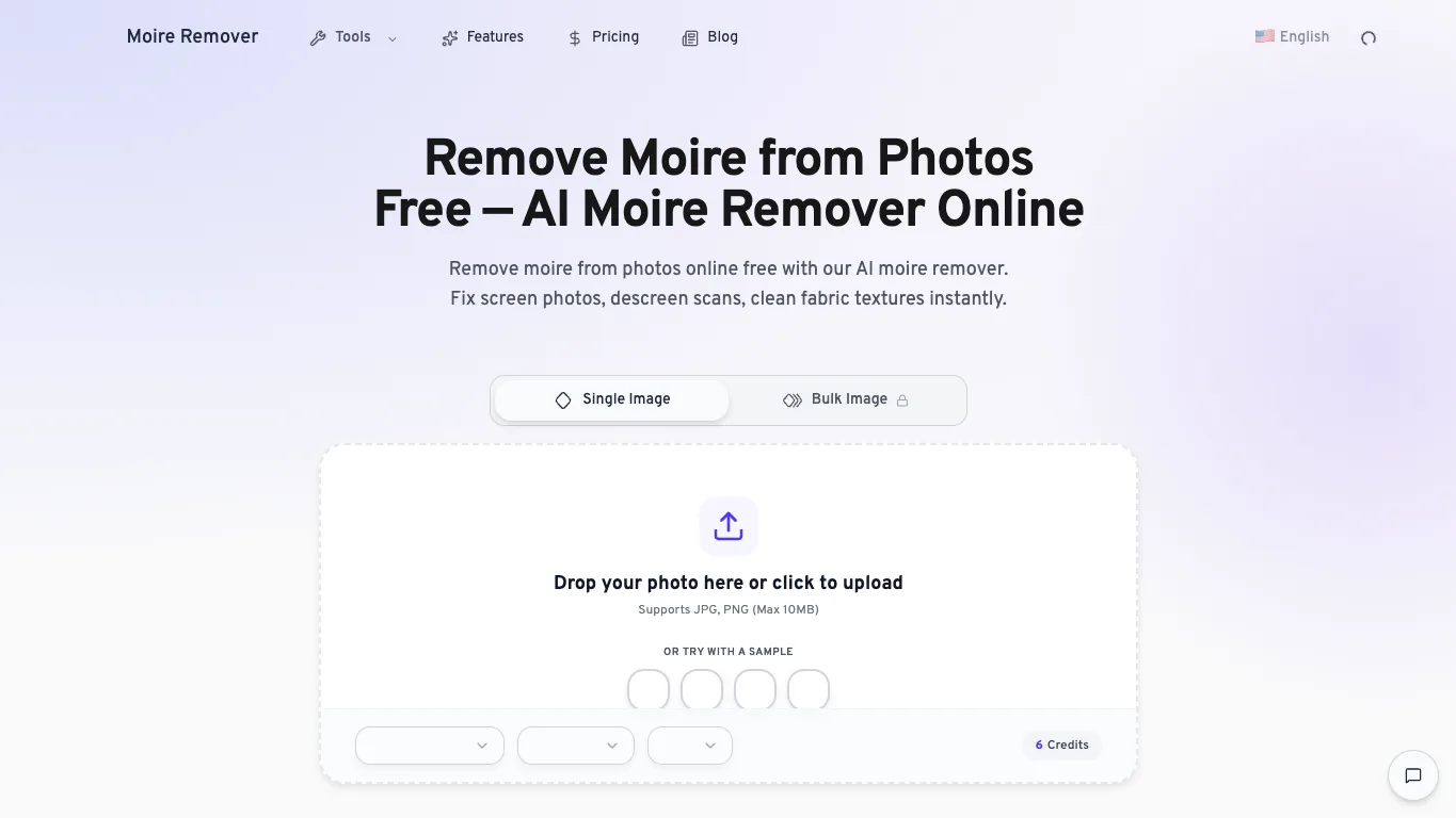 AI Moire Remover official homepage screenshot