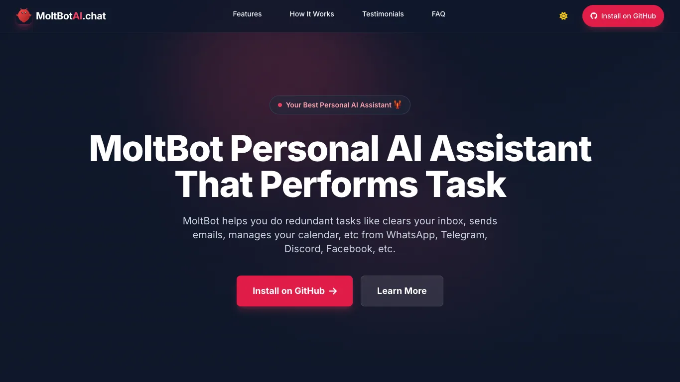 MoltBot official homepage screenshot