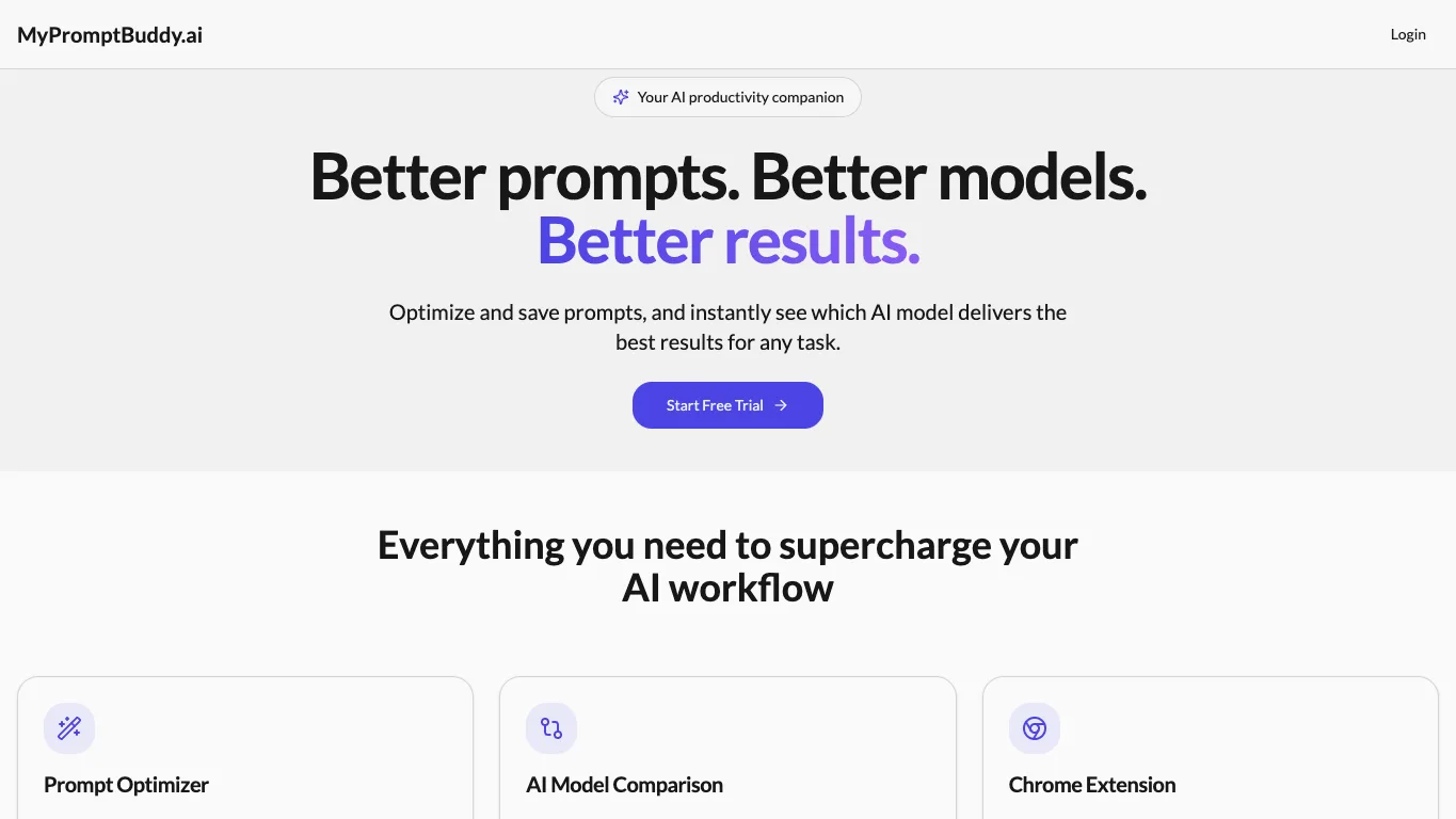 MyPromptBuddy official homepage screenshot
