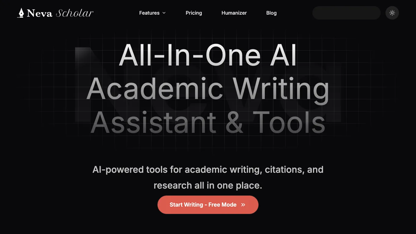 NevaScholar official homepage screenshot
